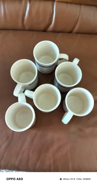 Set 6 Boccale Ceramica Righe Blu