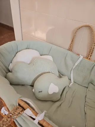 Moisés Cuna Bebé Mimbre y Madera