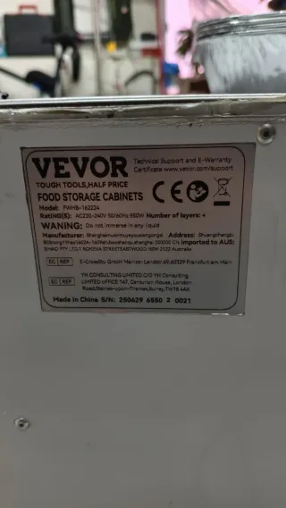 Calentador de alimentos VEVOR