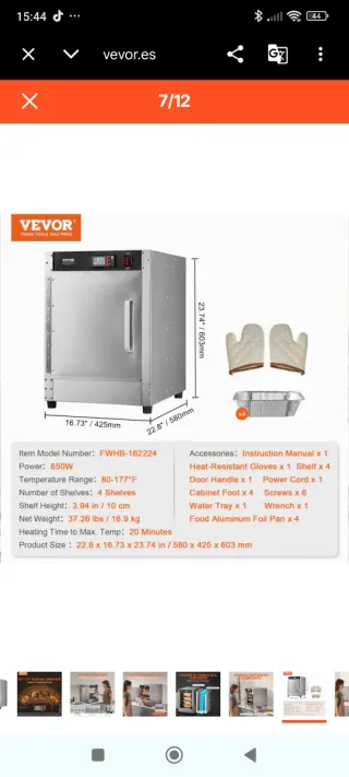 Calentador de alimentos VEVOR