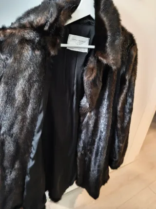 Abrigo de pelo marrón forrado