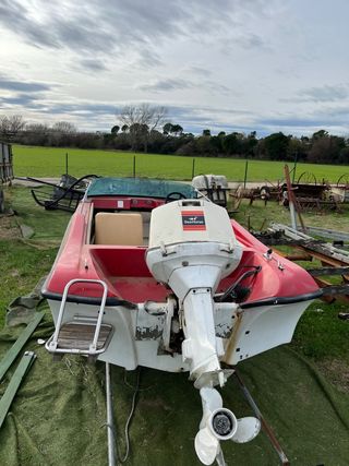 Lancha con motor fueraborda sin papeles
