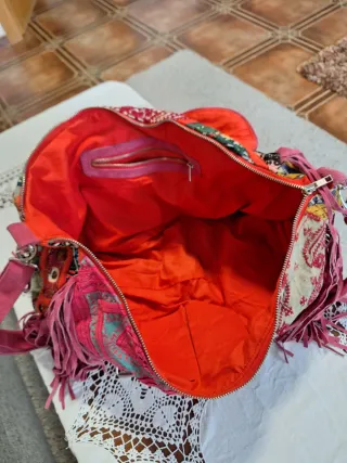 Bolso étnico flecos bordado multicolor. REBAJAS 15