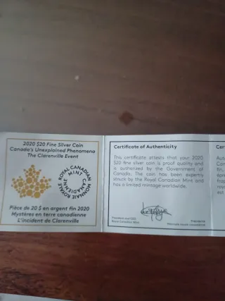 Onza de Plata Pura Canadá 2020...