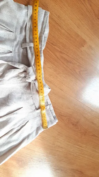Pantalones cortos lino cintura alta Zara Talla M