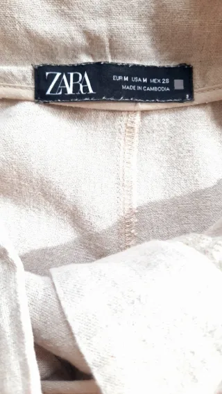 Pantalones cortos lino cintura alta Zara Talla M