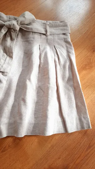 Pantalones cortos lino cintura alta Zara Talla M