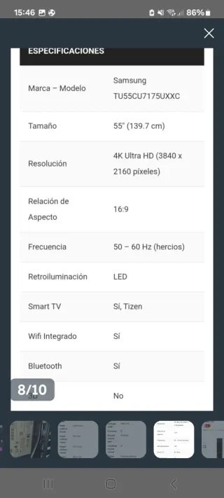 OFERTA" TV Samsung 55 4K Smart TV BLUETOOTH