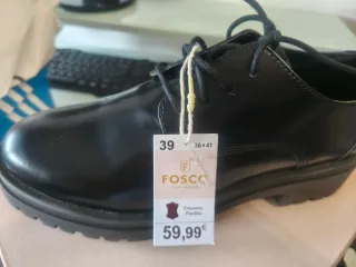 Zapatos Fosco Piel Negro Talla 39