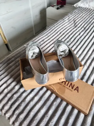 Bailarinas plateadas talla 37