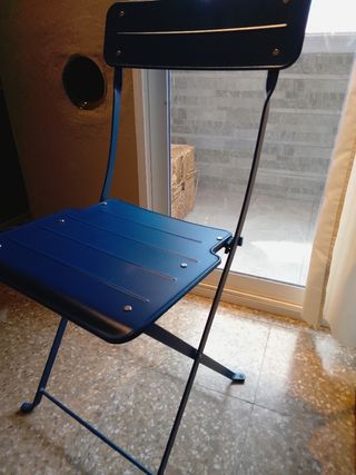 Silla de jardín plegable azul Ikea