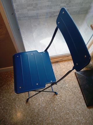 Silla de jardín plegable azul Ikea