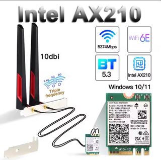 Tarjeta WiFi Intel AX210 5374Mbps WiFi 6E BT 5.3