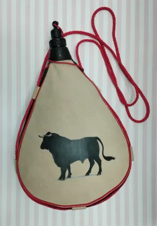 NUEVA! BOTA DE PIEL 1'5L DISEÑO TORO