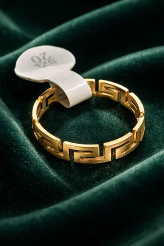 Anillo Acero Greca Griega Helena Dorado-Talla20