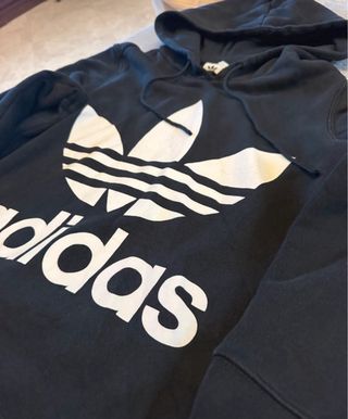 Felpa Adidas nera con logo Trefoil