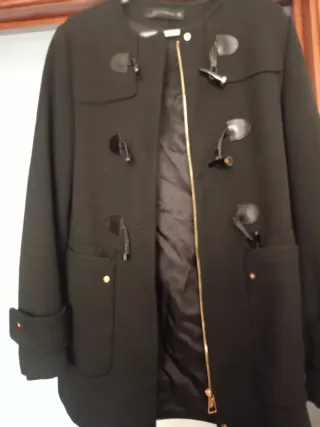 Gabardina Zara Negra Talla M