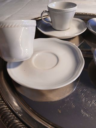 Set 4 tazzine caffè porcellana bianca