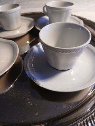 Set 4 tazzine caffè porcellana bianca