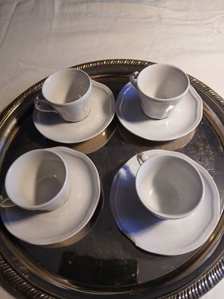 Set 4 tazzine caffè porcellana bianca