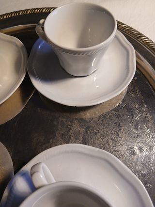 Set 4 tazzine caffè porcellana bianca