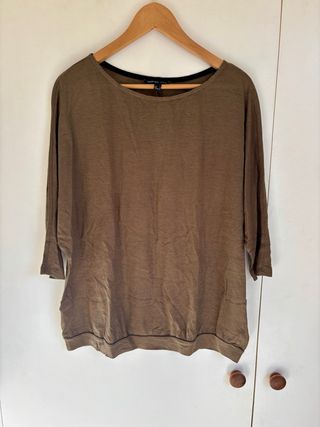 Jersey fino Mango verde oliva