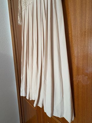 Vestido Zara Beige Encaje Eventos