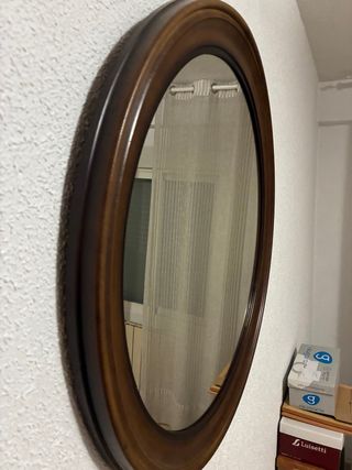 Espejo ovalado madera