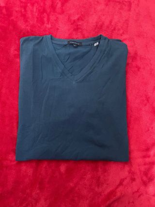 T-shirt V-neck Basic Blue, Camiseta Basica