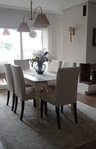 6 Sillas de Comedor Beige/Marrón 38€ CADA UNA