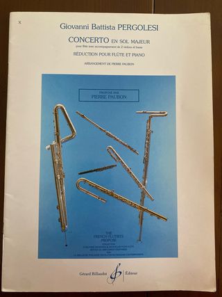 Partitura Concierto en Sol Mayor - Pergolesi