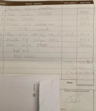 Mesa comedor y 6 sillas, aparador, vitrina etc.