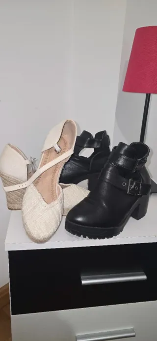 2 Pares Zapatos Verano/Invierno Beige y Negro