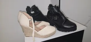 2 Pares Zapatos Verano/Invierno Beige y Negro