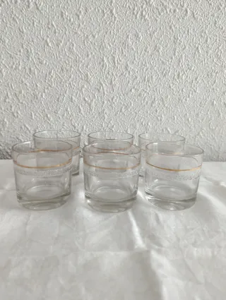 Set 6 Vasos cristal dorado