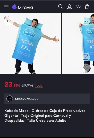 Disfraz Caja Preservativos XXL Carnaval