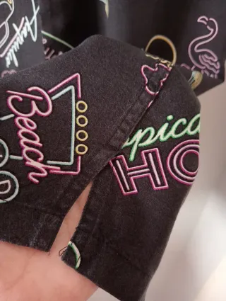 Camisa Negra Estampada