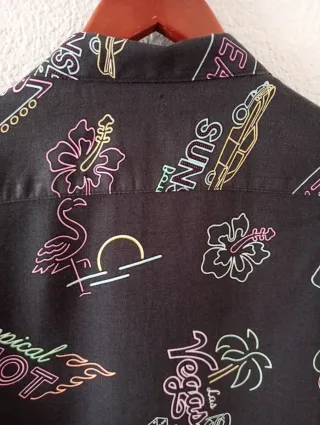 Camisa Negra Estampada