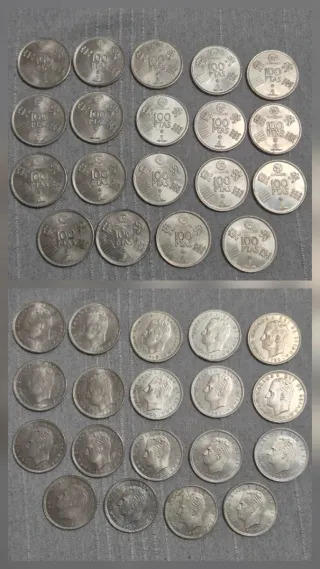 43 Monedas Pesetas Mundial 82 (25, 50, 100)