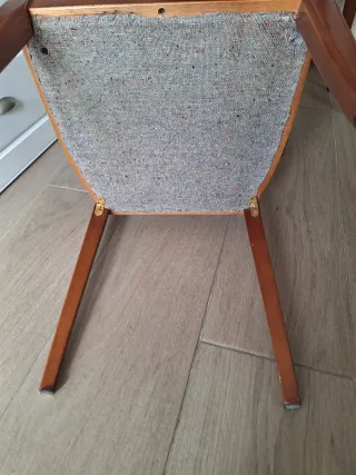 Sillas Vintage Madera y Tela Años 70-80