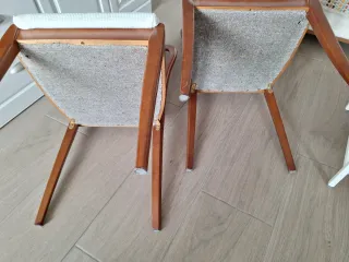 Sillas Vintage Madera y Tela Años 70-80