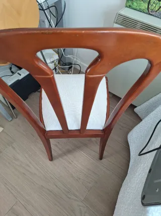 Sillas Vintage Madera y Tela Años 70-80