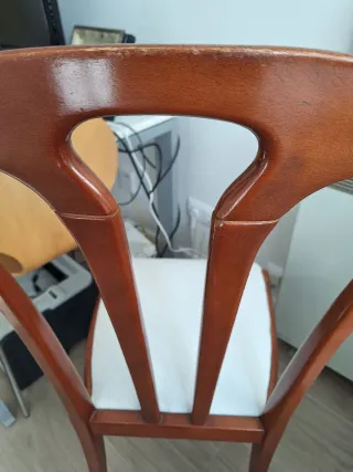 Sillas Vintage Madera y Tela Años 70-80