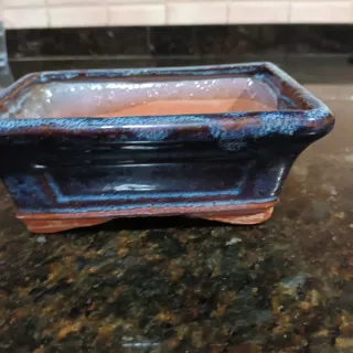 Macetero Bonsái Cerámica Azul