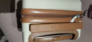 Mala de cabine Flight Knight bege e castanho