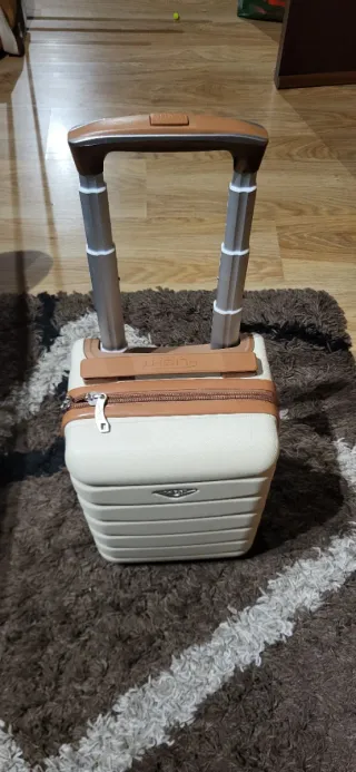 Mala de cabine Flight Knight bege e castanho