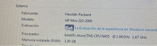 HP Mini 210-2000 + Cargador - Windows 10 instalado