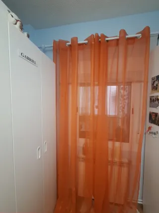 Lote cortinas naranjas y blancas