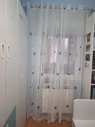 Lote cortinas naranjas y blancas