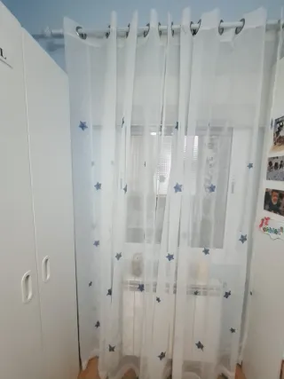 Lote cortinas naranjas y blancas